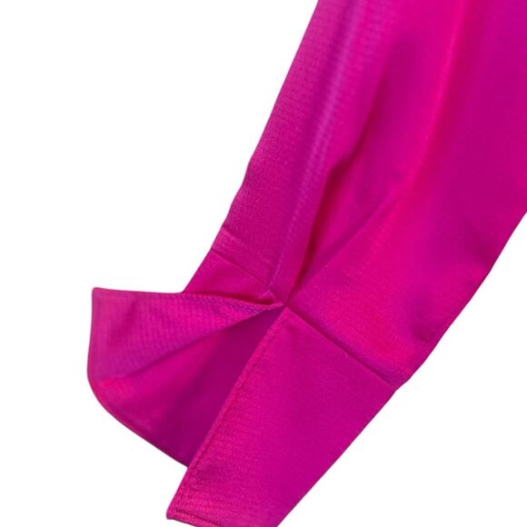 WILD FABLE HOT PINK WOMENS BLOUSE FRONT TIES LARGE CUFF SLEEVES - Picture 6 of 14